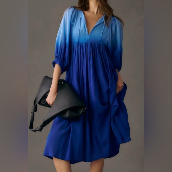 ISO ISO Anthropologie Sundry Blue Ombré Dress SZ Small - Picture 1 of 1